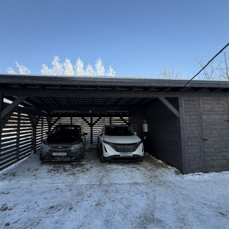 Деревянный автонавес с хозблоком "139" - фото 4