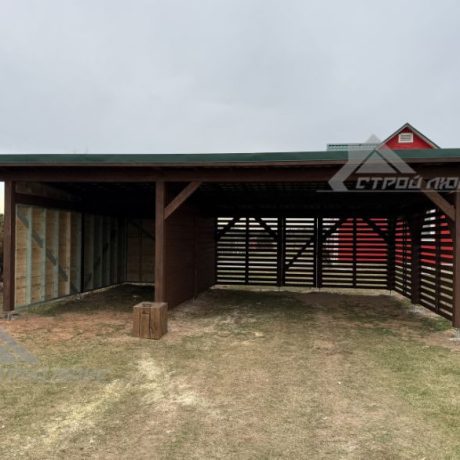 Деревянный автонавес с хозблоком "150" - фото 3